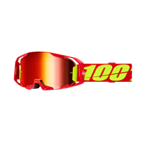 100% ARmatic MX & MTB Goggle red with red mirror lens