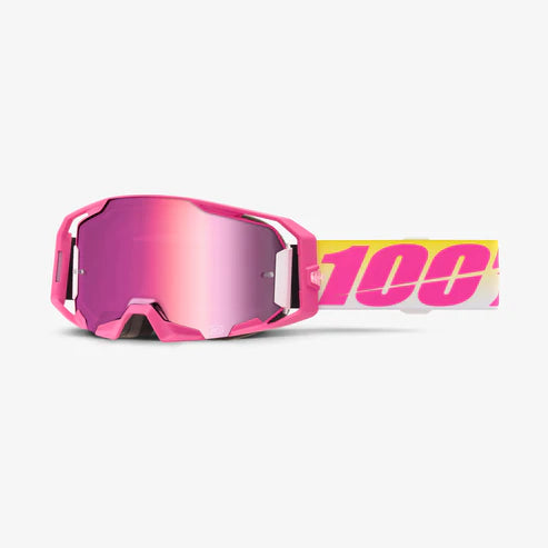 100% ARmatic MX & MTB Goggle Sellars with pink mirror lens