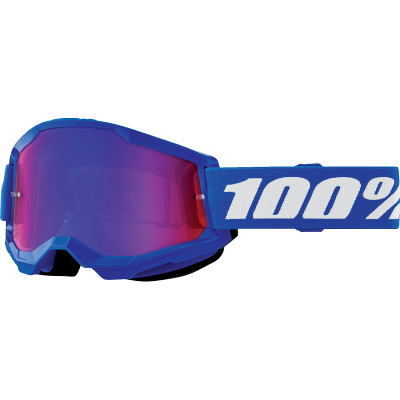 Blue - Mirror Red/Blue 100% Strata 2 Junior Goggles