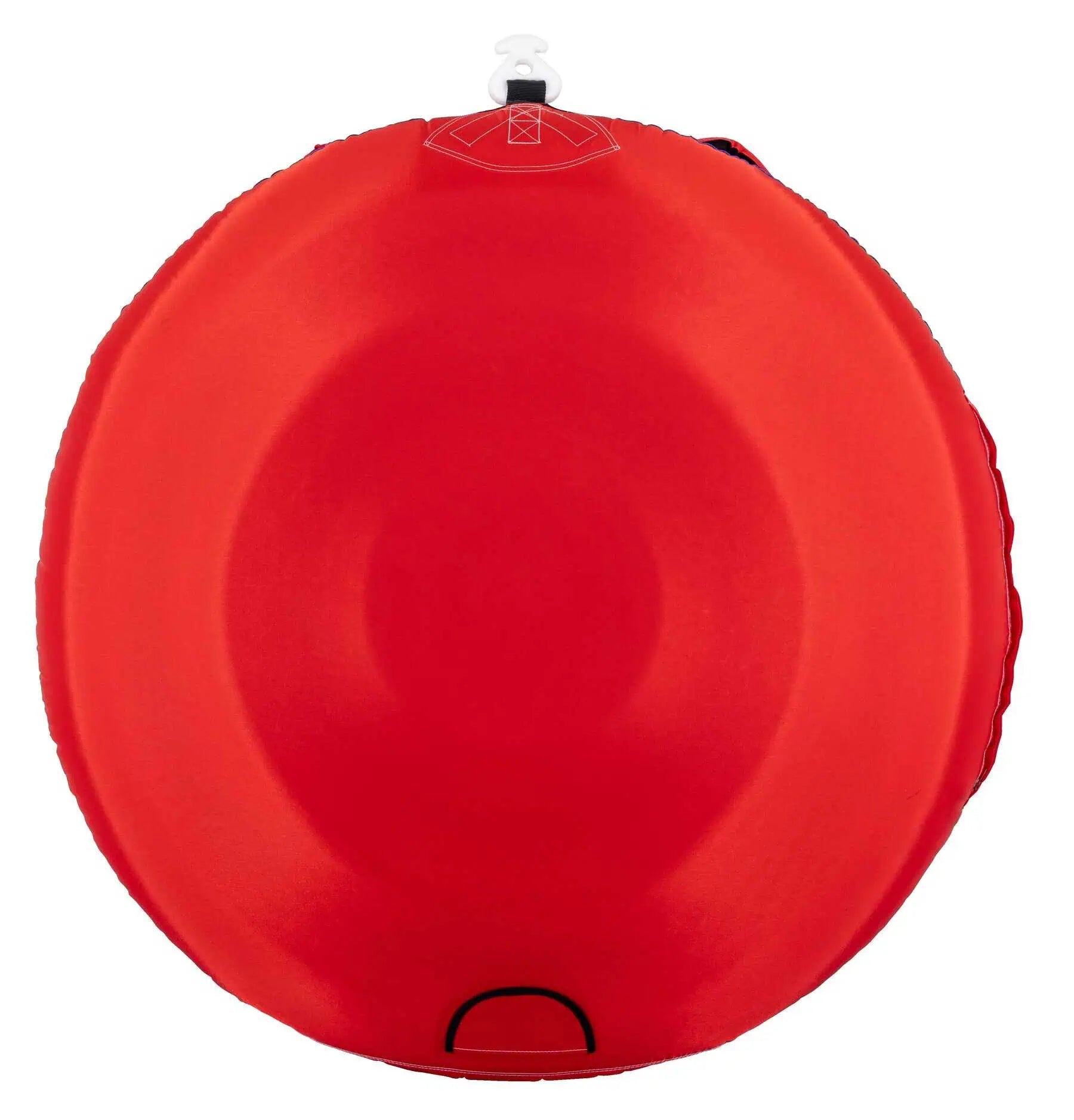 Red inflatable O'Brien Screamer Tube on a white background