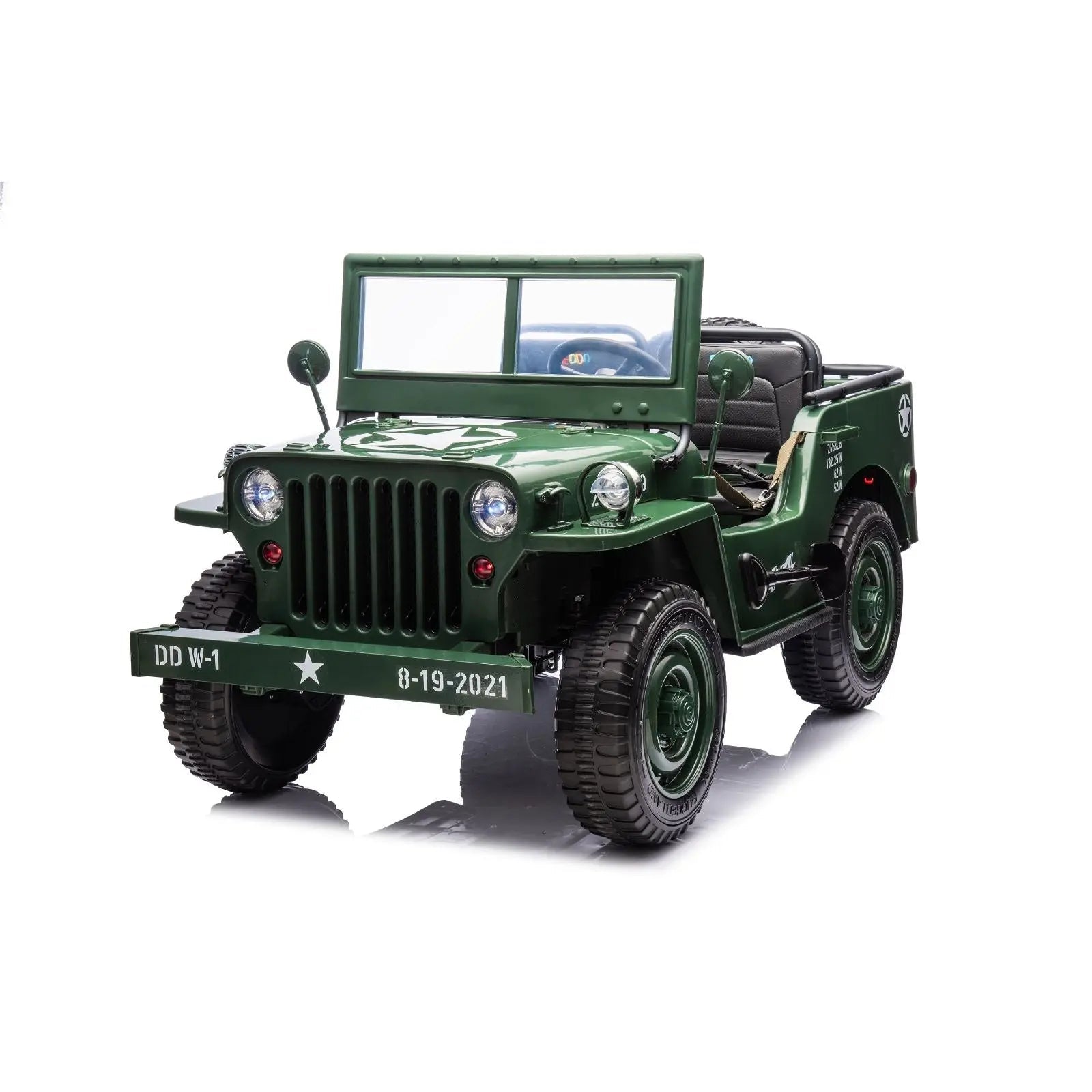 24V Military Willy Truck 3 Seater Electric Ride on car for kids
