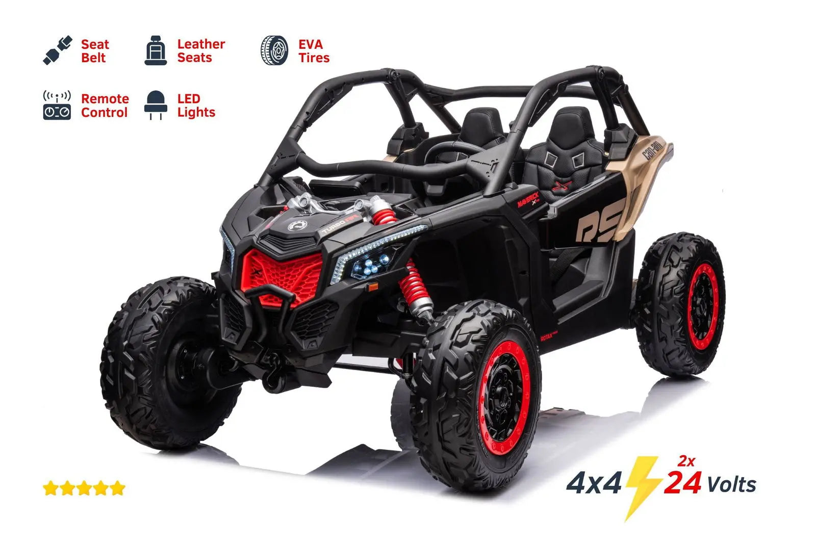 2x24V 4x4 Can-Am Maverick 2 Seater Ride on UTV for Kids