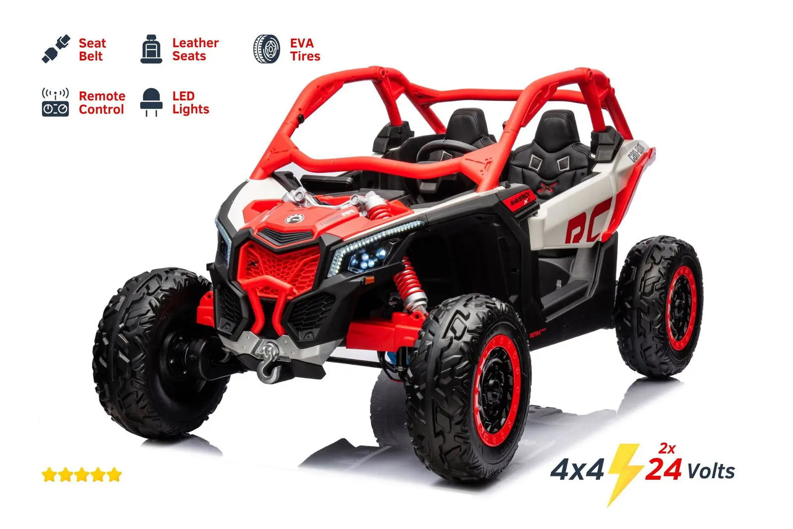 2x24V 4x4 Can-Am Maverick 2 Seater Ride on UTV for Kids