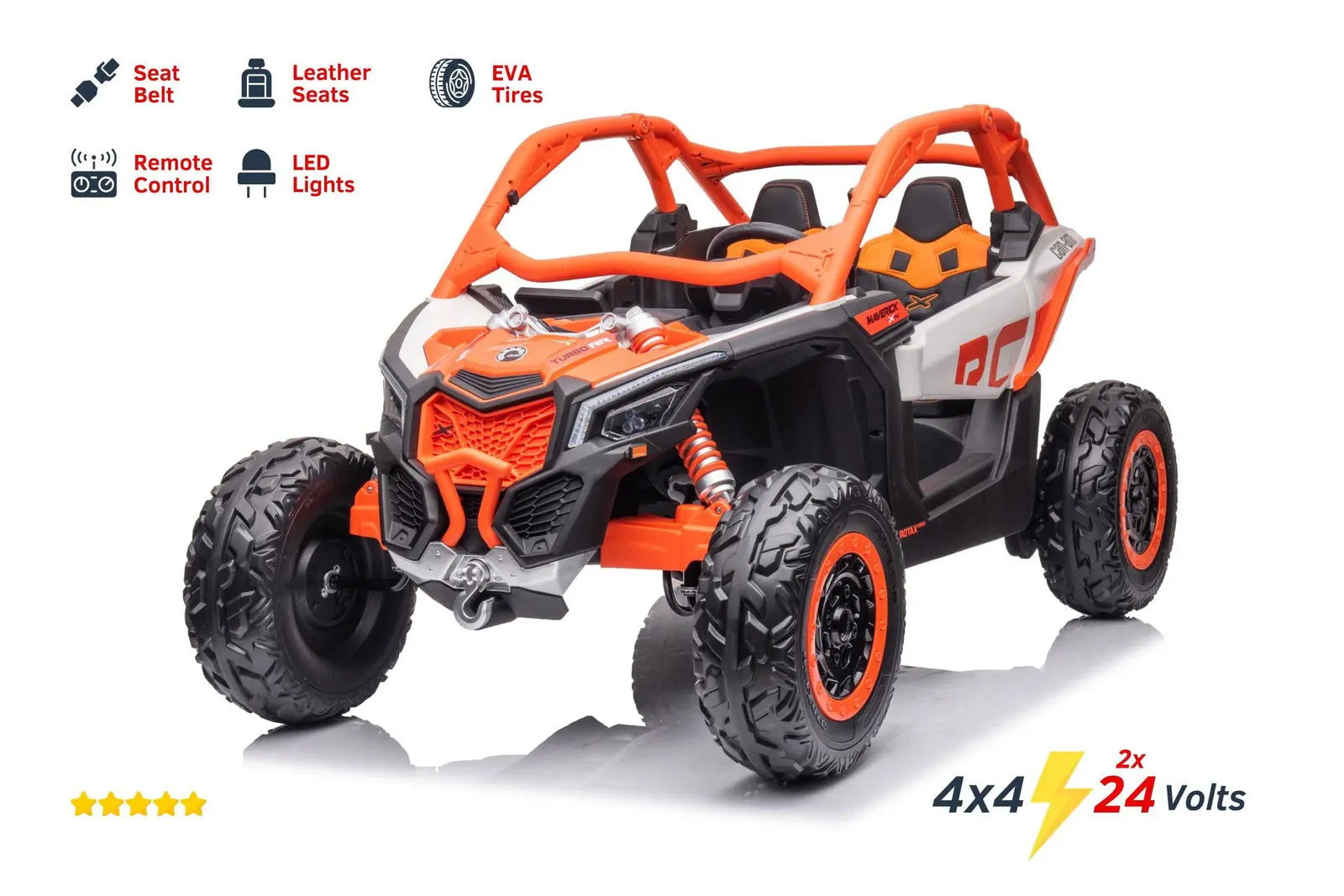 2x24V 4x4 Can-Am Maverick 2 Seater Ride on UTV for Kids