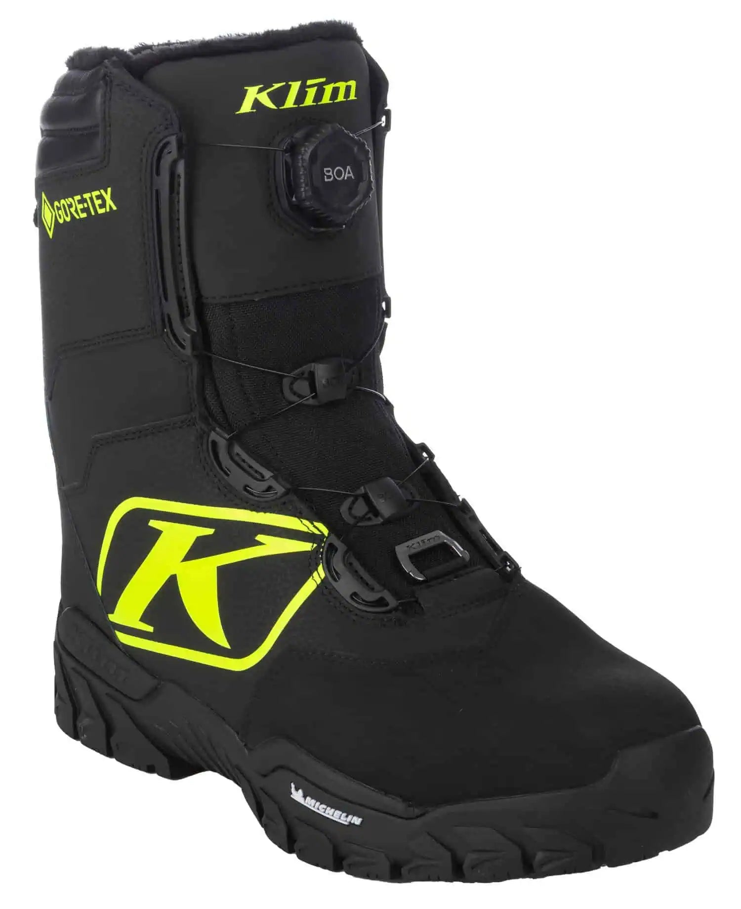 Black - Hi-Vis Klim Force GTX BOA Snowmobile Boot