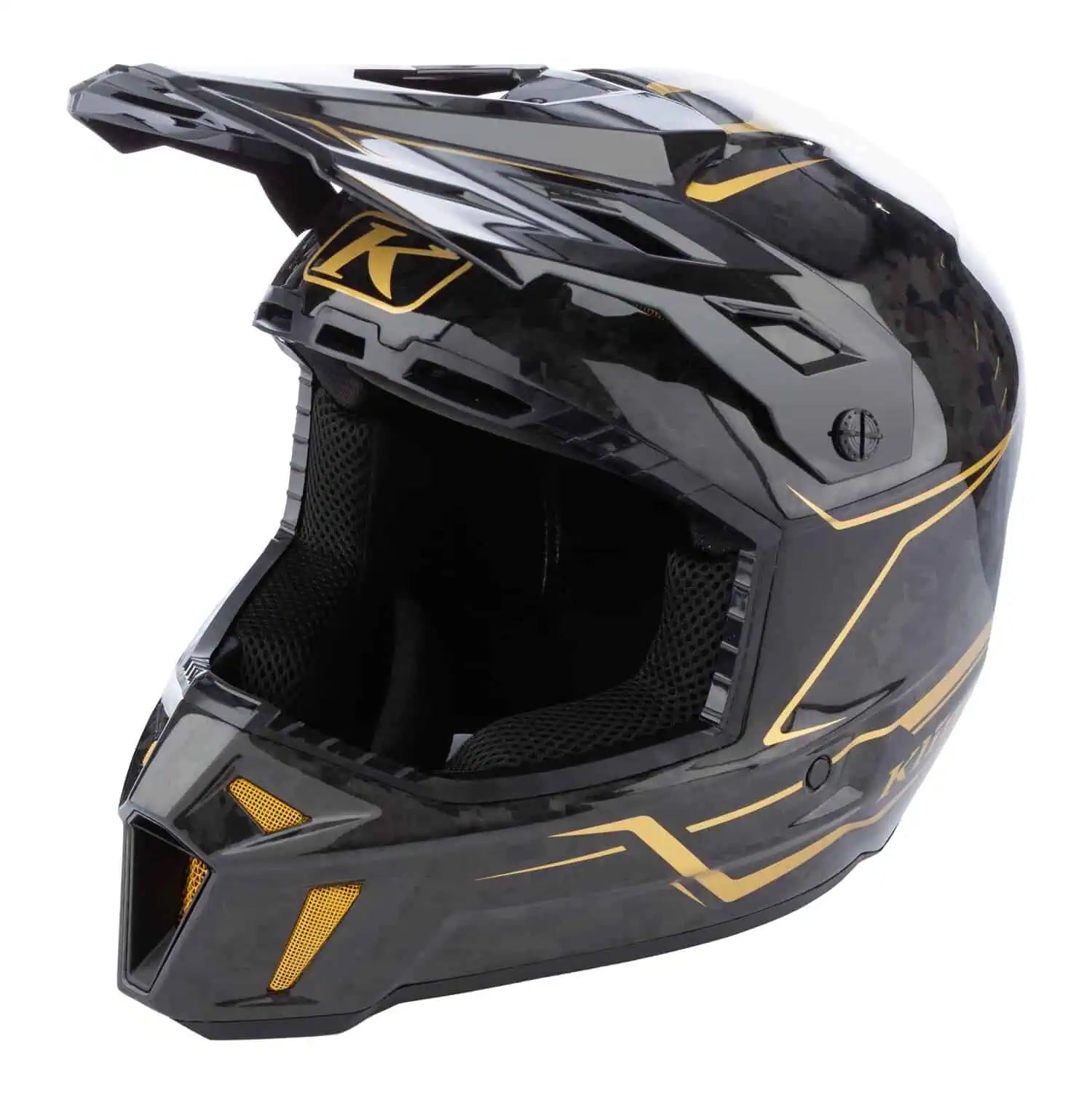 forged gold vein Klim F3 Carbon Pro ECE Snowmobile Helmet
