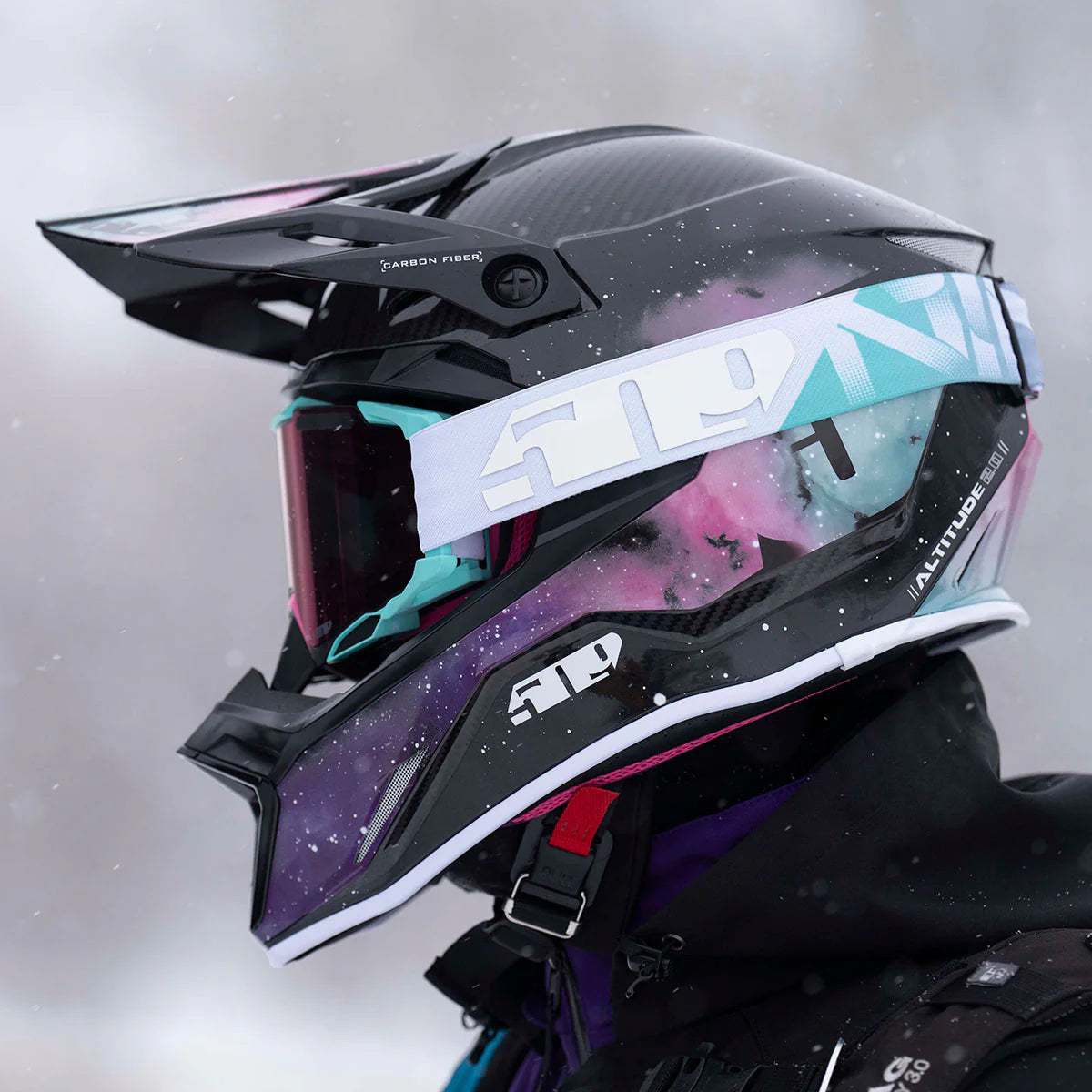 509 Altitude 2.0 Carbon Fiber Snowmobile Helmet - Galaxy