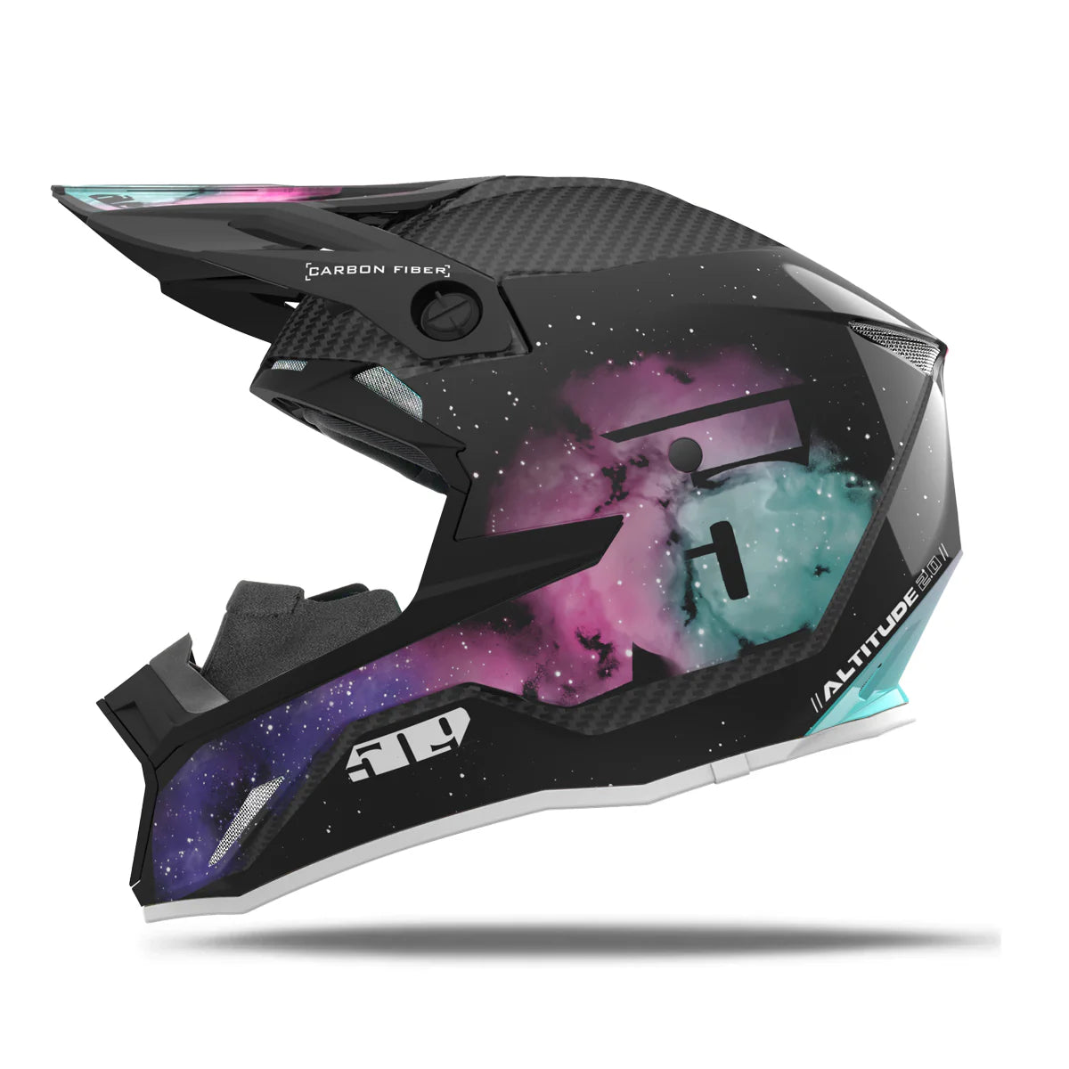 509 Altitude 2.0 Carbon Fiber Snowmobile Helmet - Galaxy