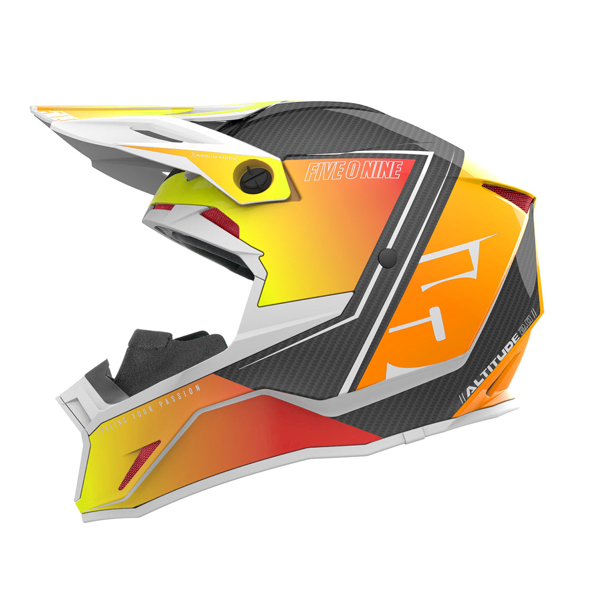 509 Altitude 2.0 Carbon Fiber Snowmobile Helmet - Orange Pop