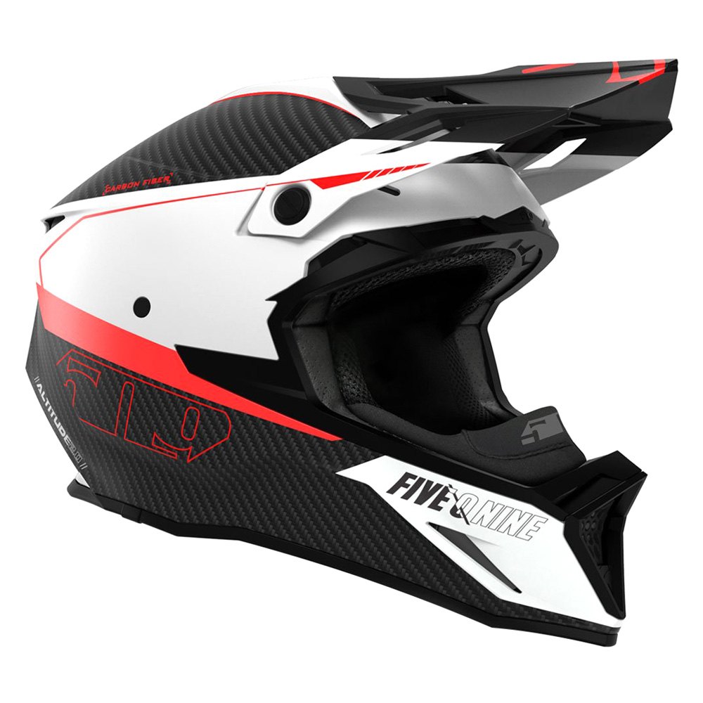 509 Altitude 2.0 Carbon Fiber 3K Hi-Flow Snowmobile  Helmet - Racing Red