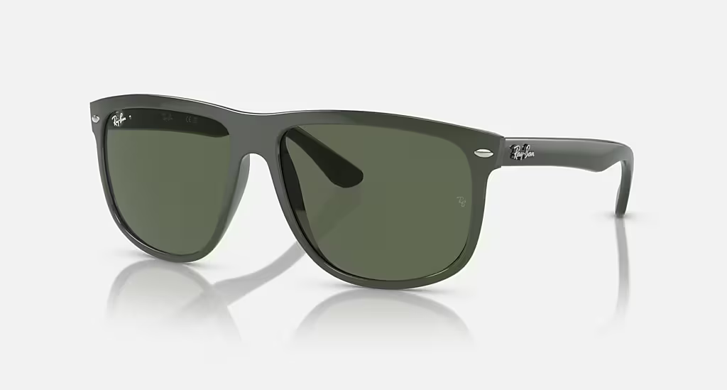 Ray-Ban Boyfriend Sunglasses - Polished Green Frame With Dark Green Lens