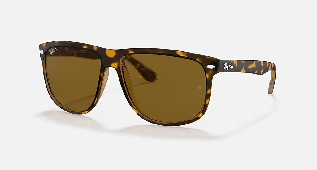 Ray-Ban Boyfriend Sunglasses - Polished Light Havana Frame With Brown Lens