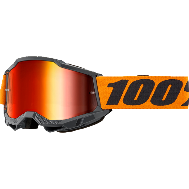 100% Accuri 2 Orange Dirtbike Goggle - Mirror Red Lens