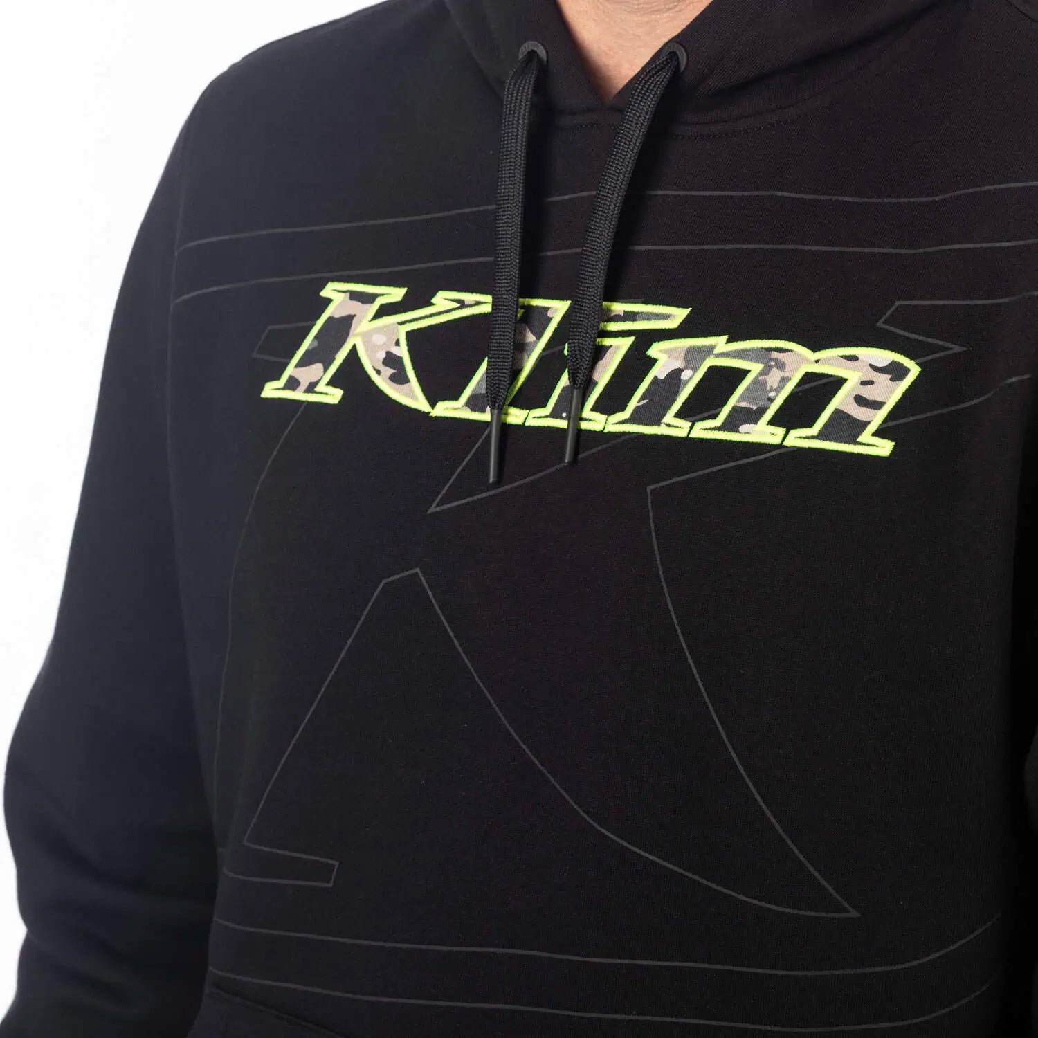 Klim Glens Peak Pullover Hoodie in "Black - Montana Tan Camo"