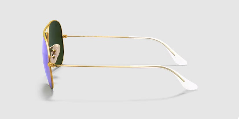 Ray-Ban Aviator Sunglasses - Matte Gold Frame With Blue Lens