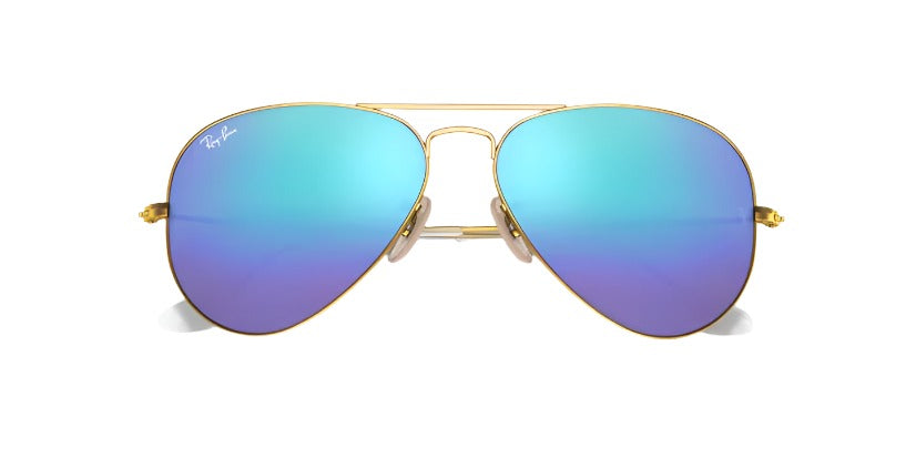 Ray-Ban Aviator Sunglasses - Matte Gold Frame With Blue Lens