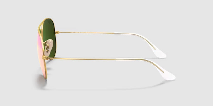 Ray-Ban Aviator Sunglasses - Matte Gold Frame With Violet Lens