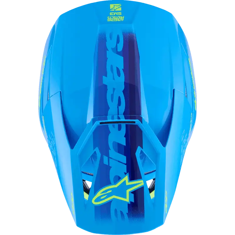 top view in cyan Alpinestars SM3 Force Motocross MX Helmet