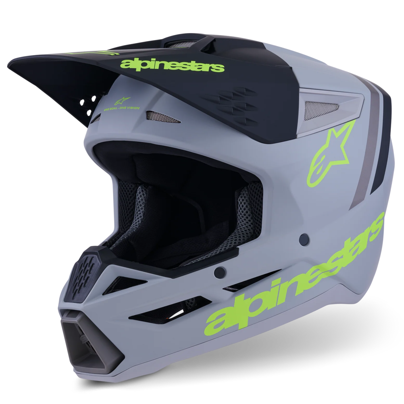 gray / black/ yellow fluo Alpinestars SM3 Radium MX Helmet