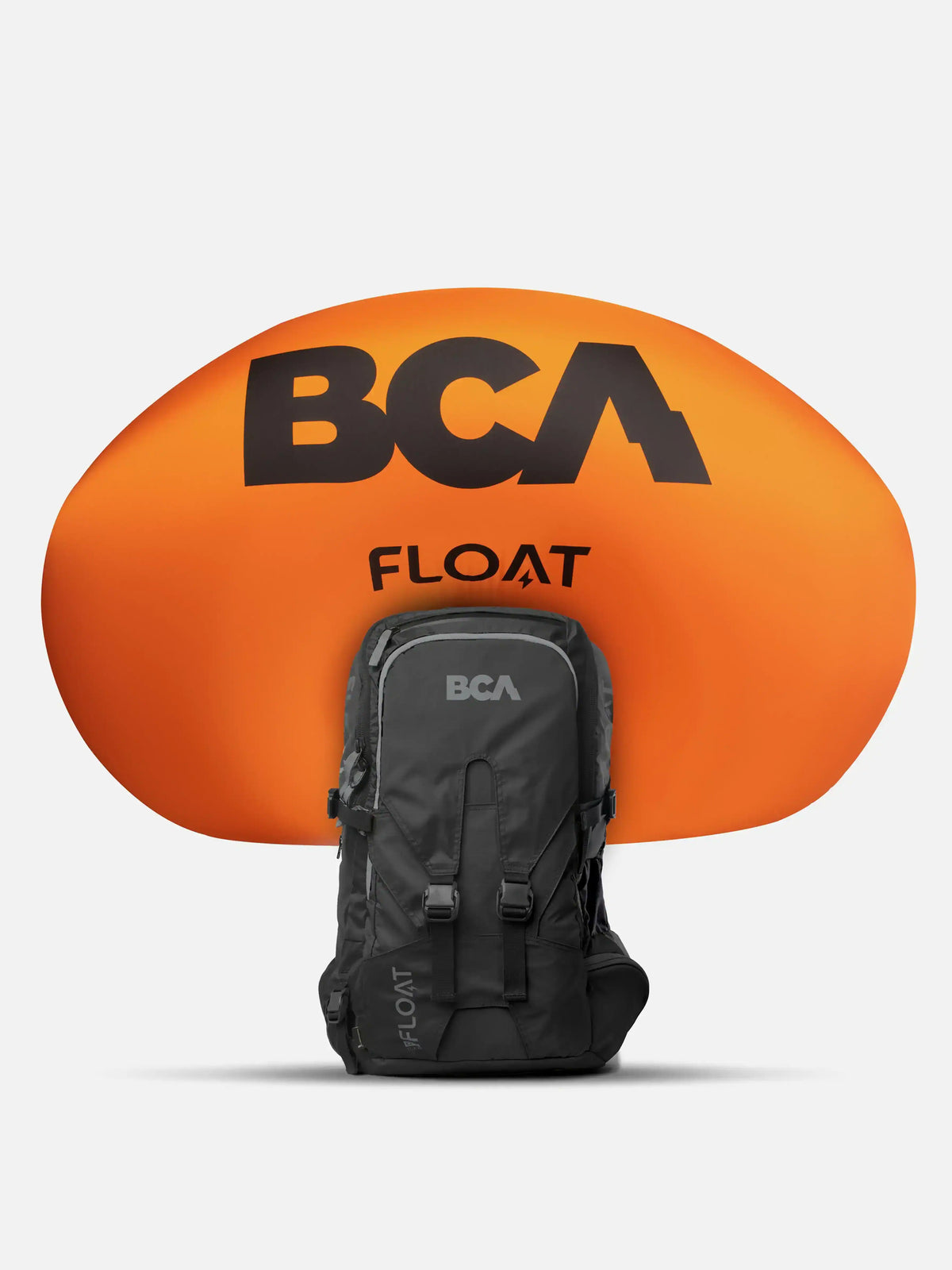 arbag is shown deployed on the black BCA Float E2-25 Turbo Avalanche Airbag