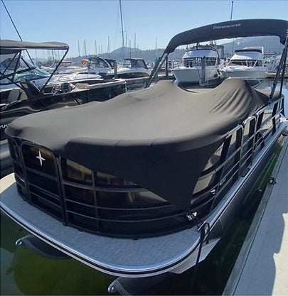 Blue Sky Covers Pontoon Boat Cover while docked