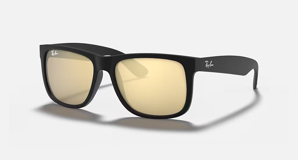 Ray-Ban Justin Sunglasses - Matte Black Frame With Gold Lens