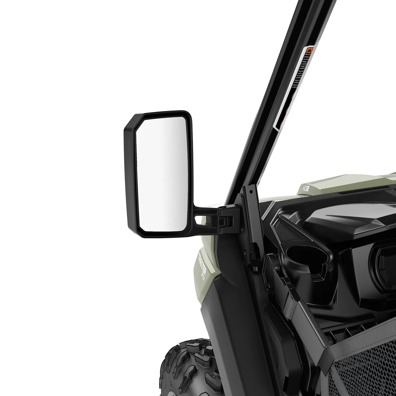 mounted view of the Can-Am Defender Side Mirror Kit