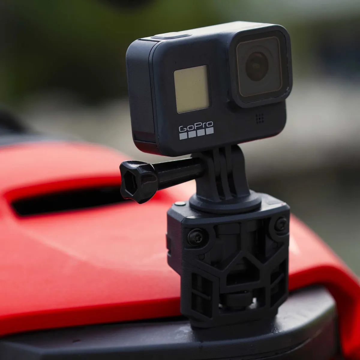 go-pro mounted with the Can-Am / Sea-Doo / Ski-Doo LinQ Lite Action Camera Holder