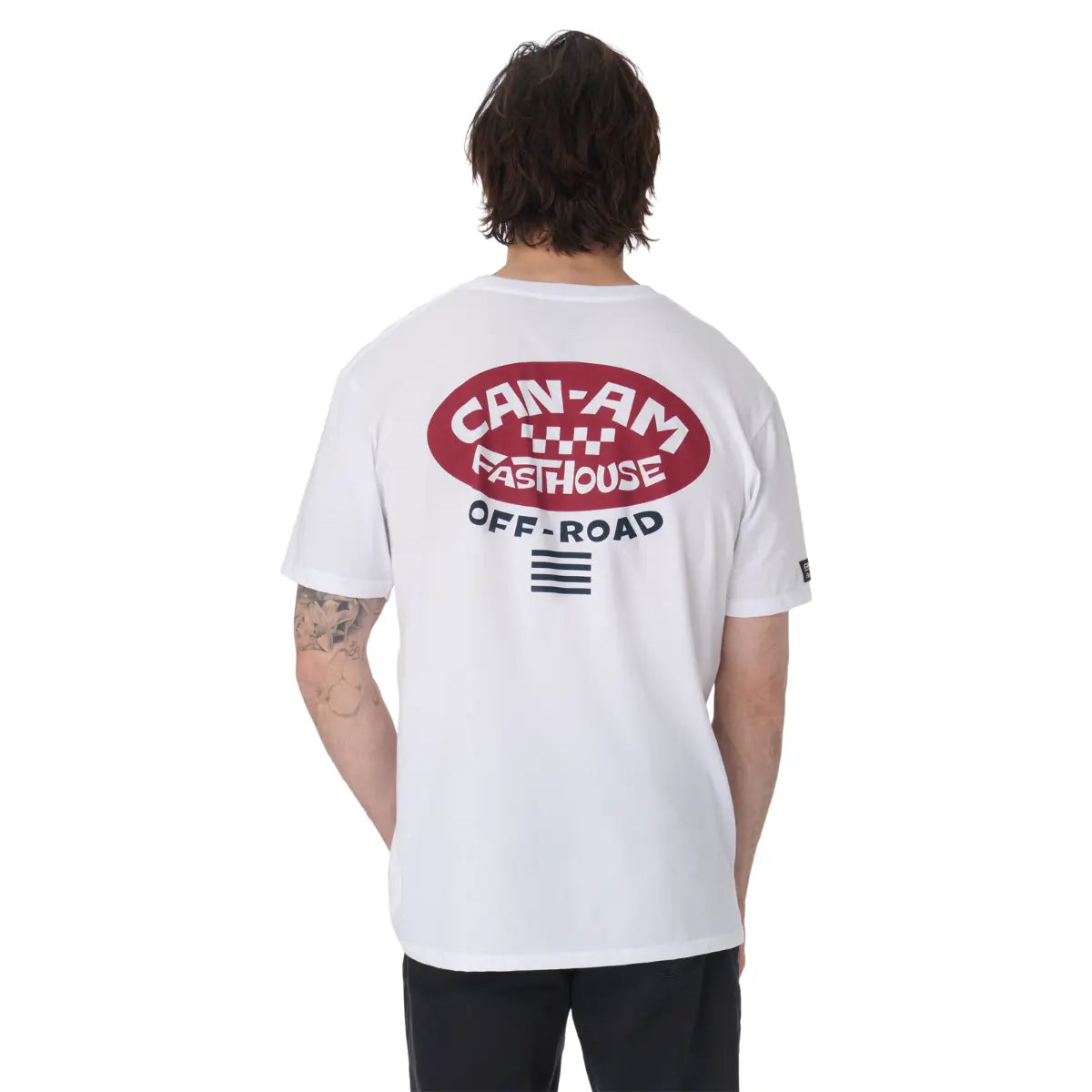 back view of Can-Am x FH Badge T-Shirt in white