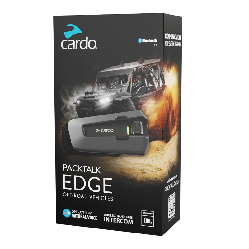 Cardo Packtalk Edge Single ORV Bluetooth Communicator box