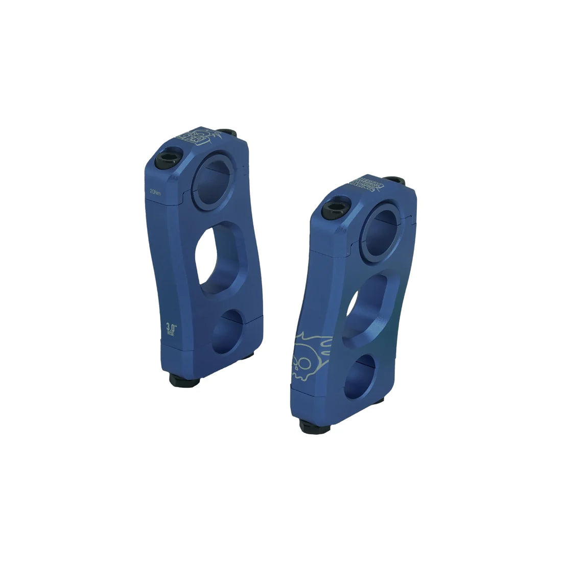 3" blue Cheetah Factory Racing Knucks Risers V2