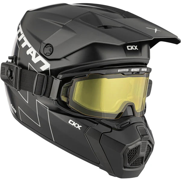 matte black CKX AMS Titan Snowmobile Helmet - Apex Goggle included