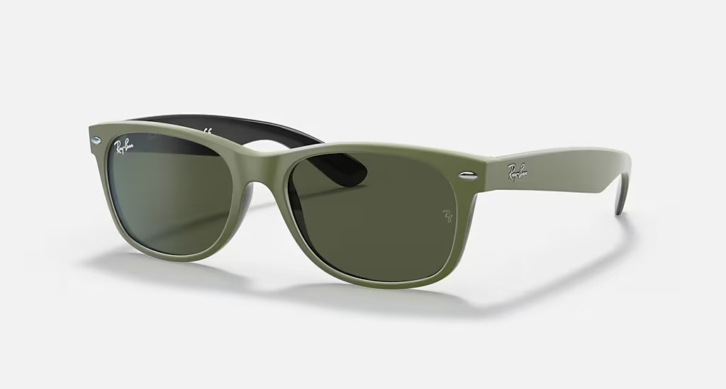 Ray-Ban New Wayfarer Sunglasses - Matte Green Frame With Green Lens