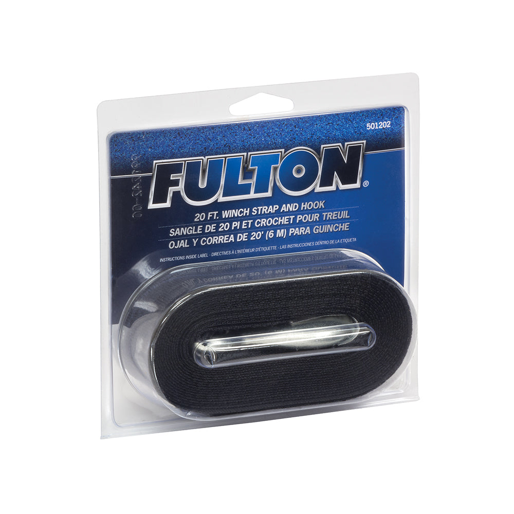 Fulton Winch Strap with Hook - 20'