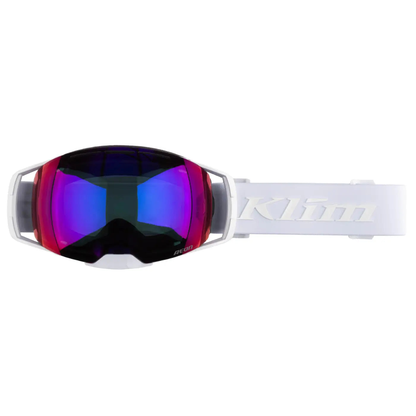 Klim Aeon Snowmobile Goggles -  White Blue Red Mirror