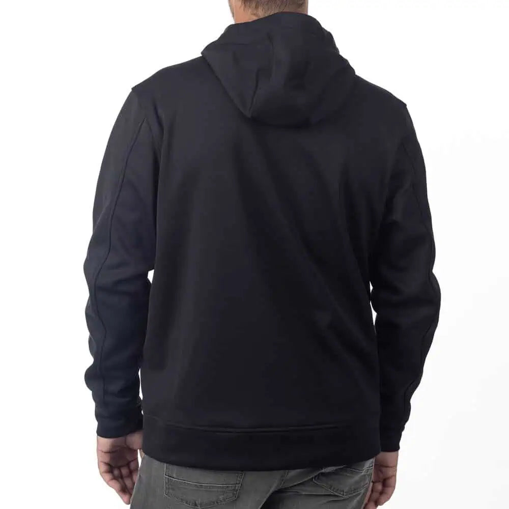 back view of the Klim Archer Hoodie in black asphalt