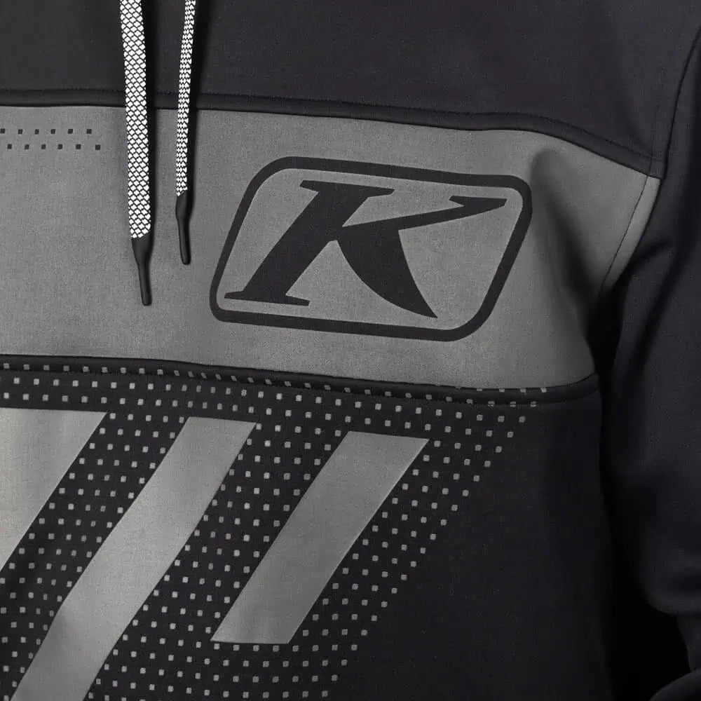 Close-up of Klim Archer Hoodie in black asphalt