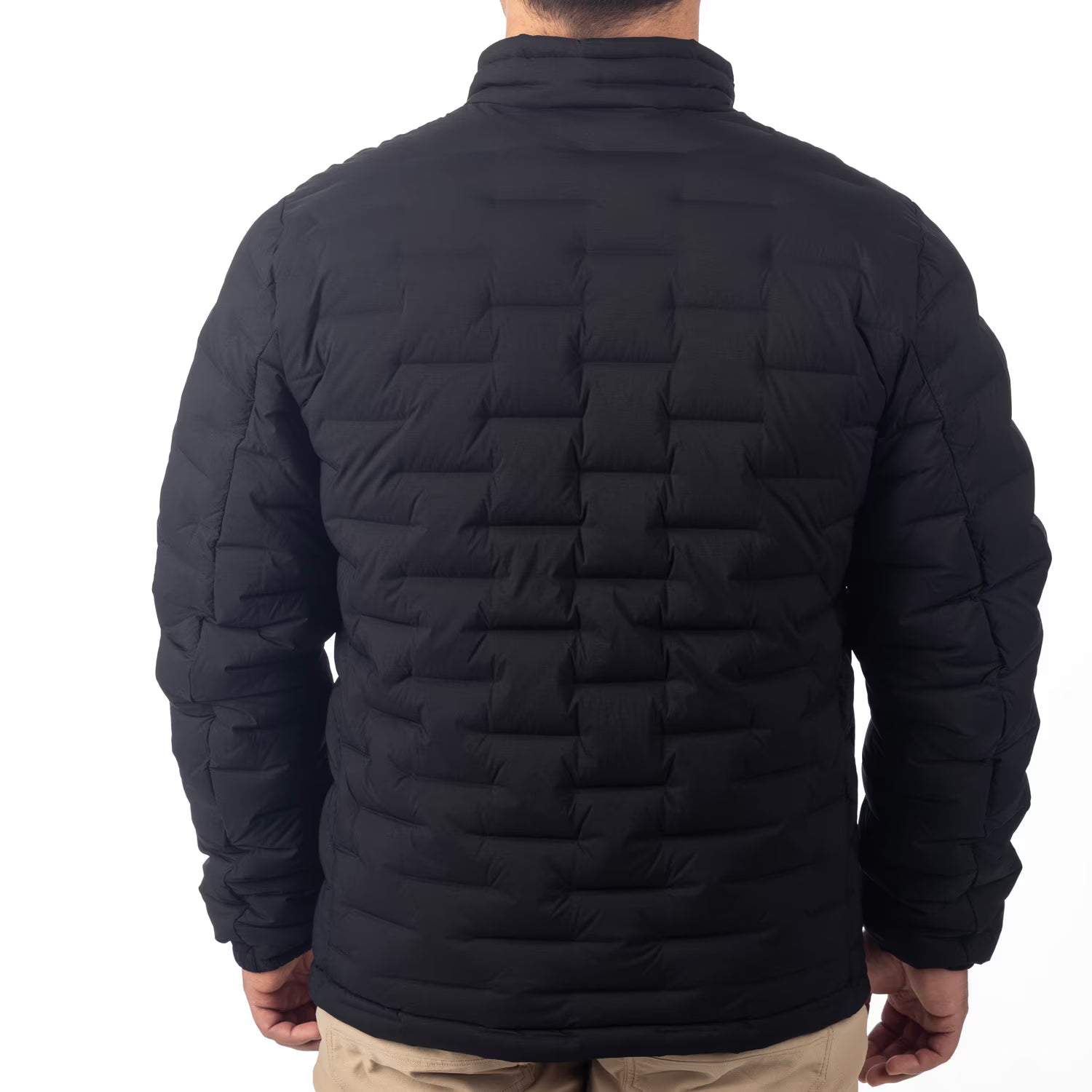 back view of black Klim Boulder Stretch Down Jacket