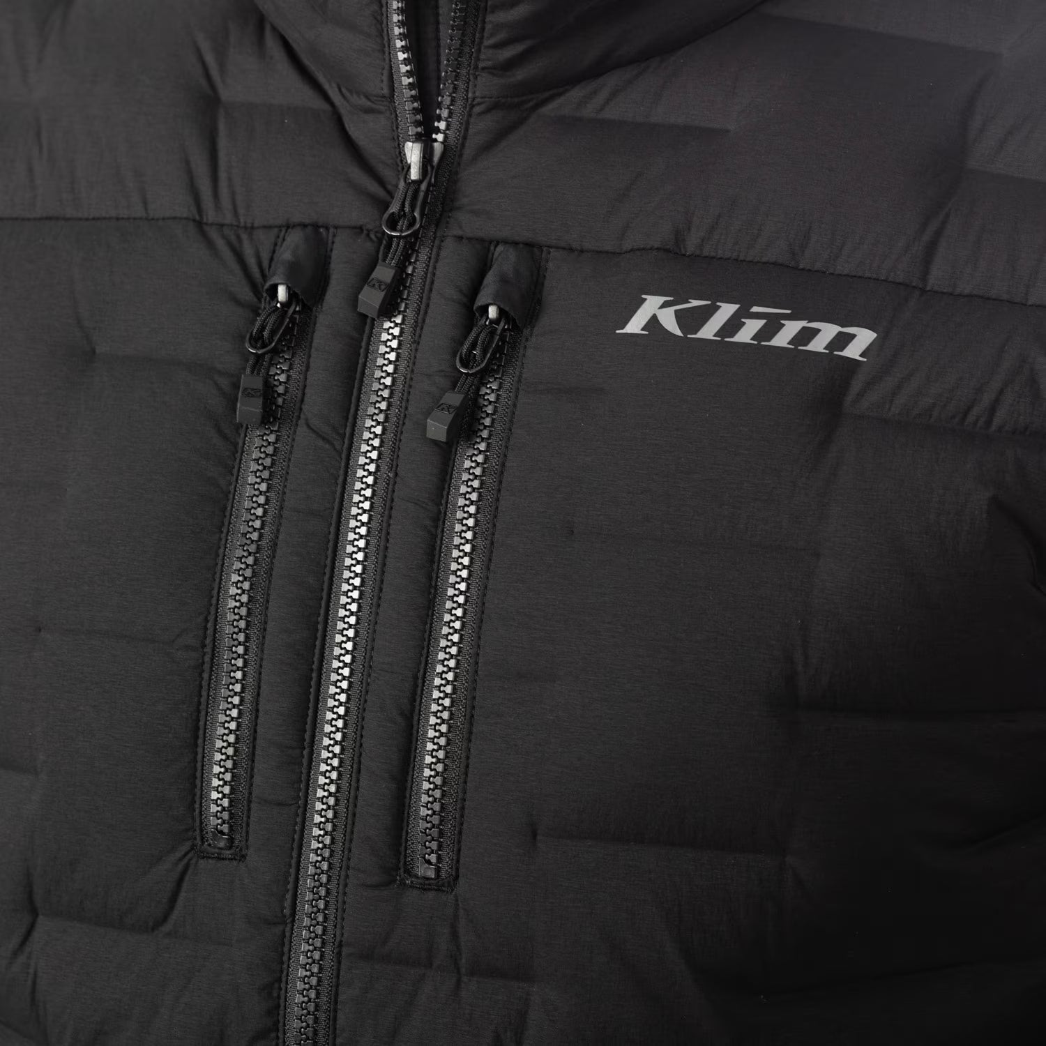 zipper detail on Klim Boulder Stretch Down Jacket