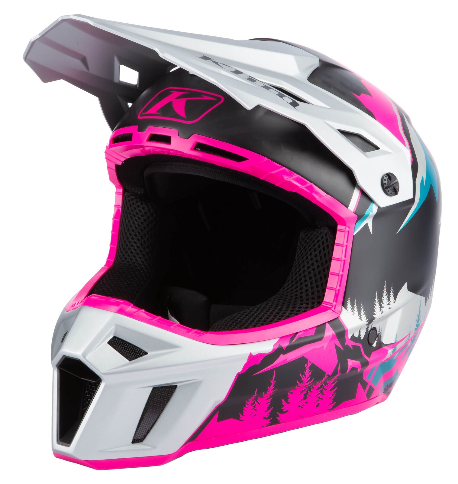 Klim F3 Carbon Helmet ECE Snowmobile Helmet DNA Pink HIgh Rise