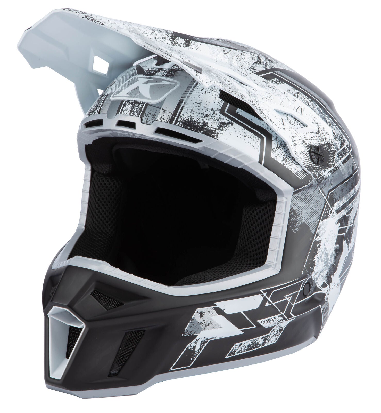 Klim F3 Carbon Helmet ECE Snowmobile Helmet Unruly Black White