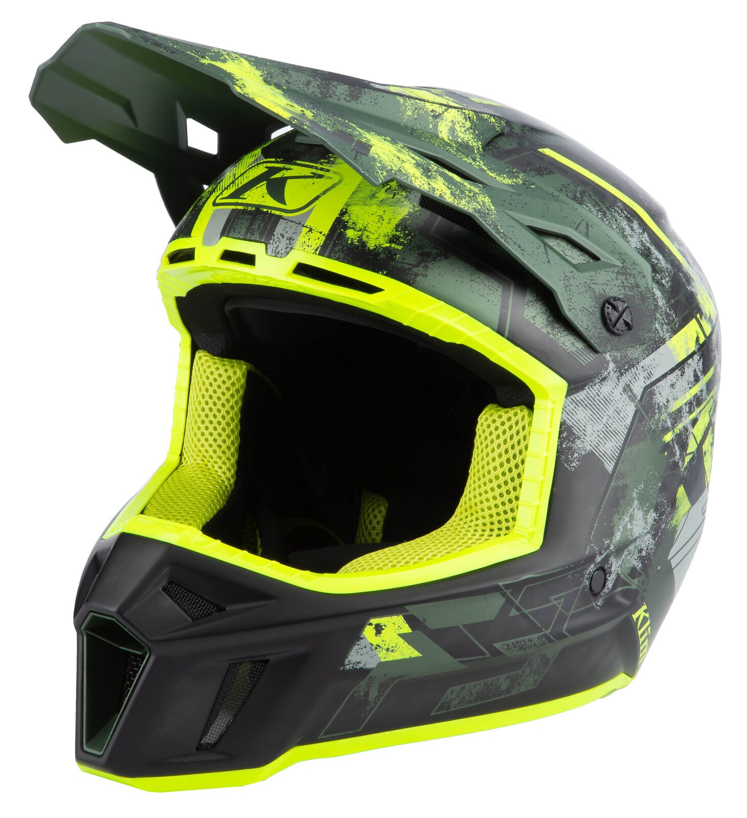 Klim F3 Carbon Helmet ECE Snowmobile Helmet Unruly Green