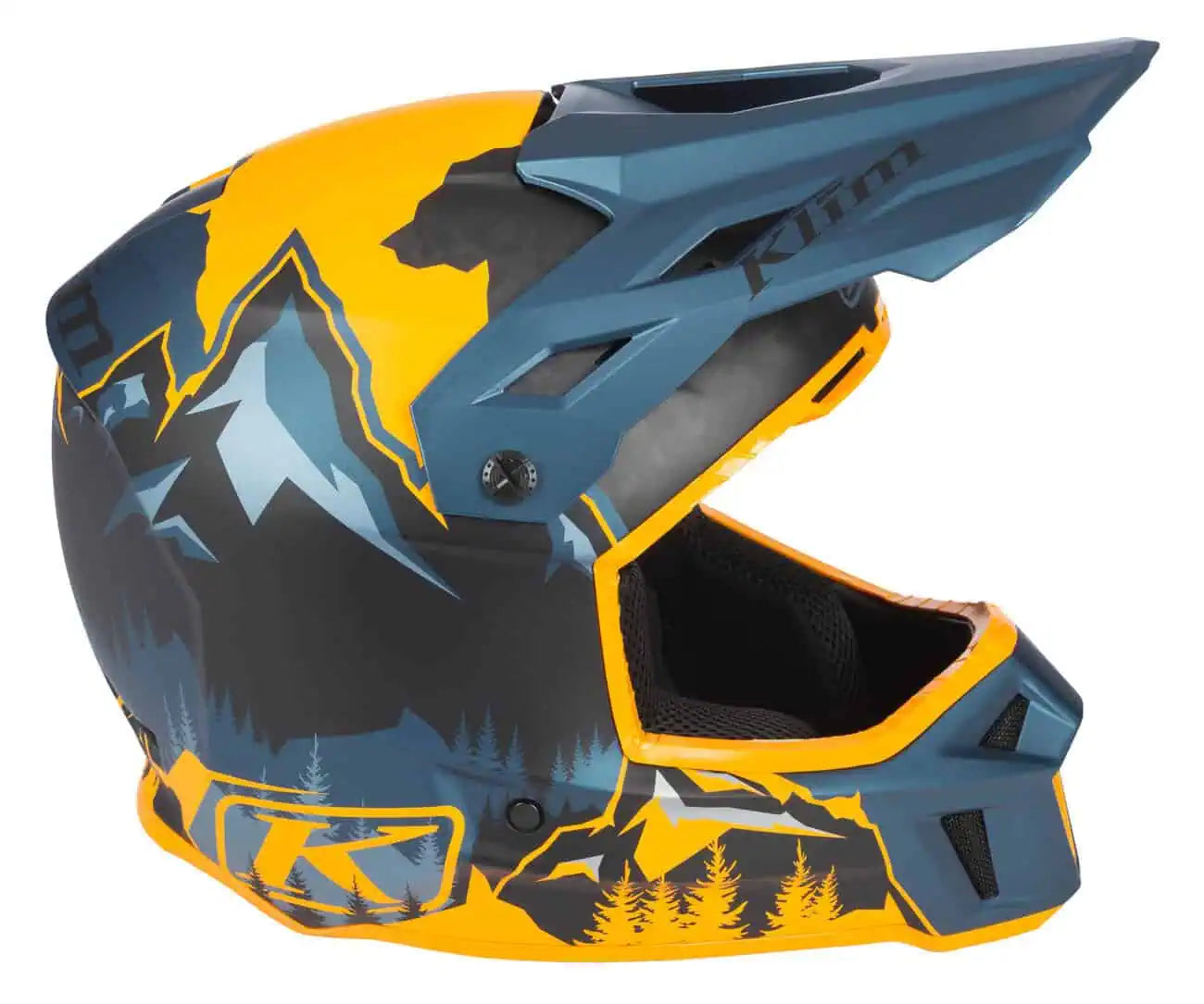 Klim F3 Carbon Snowmobile Helmet ECE - Sunrise - Petrol