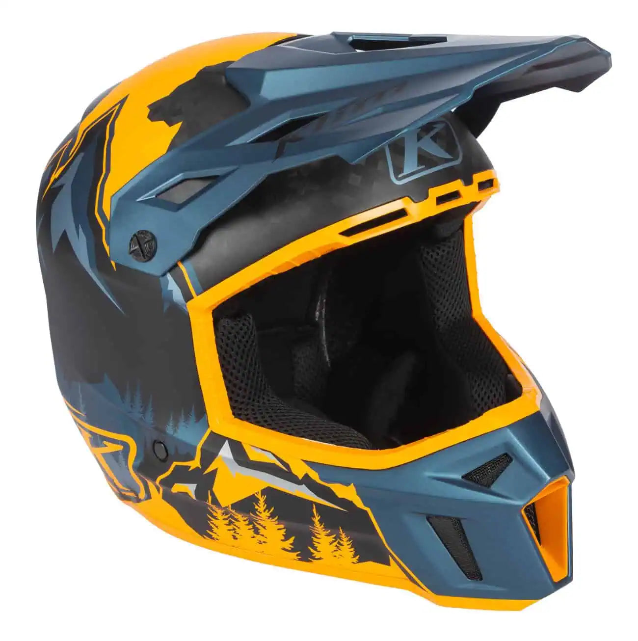Klim F3 Carbon Snowmobile Helmet ECE - Sunrise - Petrol