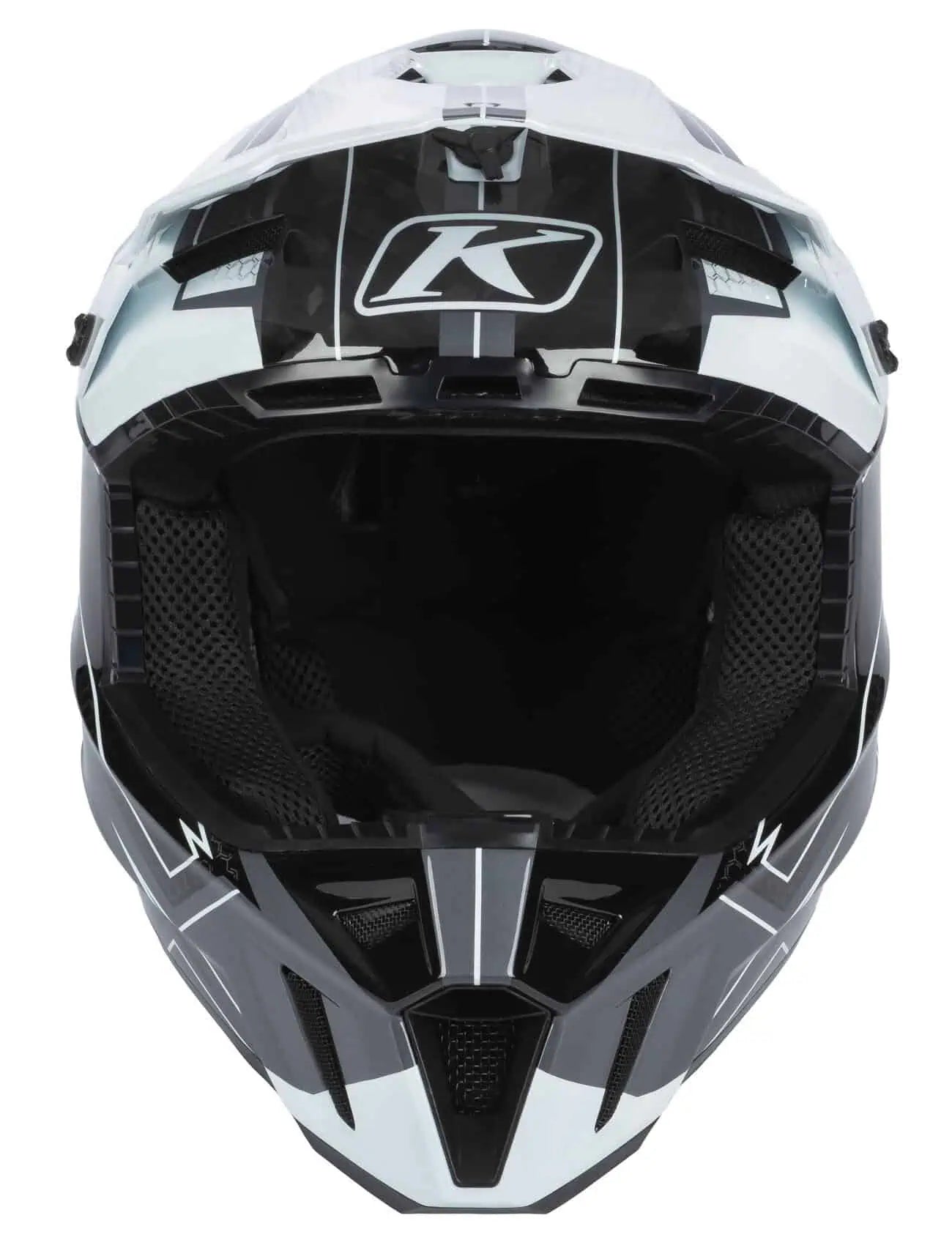 Klim F3 Carbon Snowmobile Helmet ECE - Velocity Black - White