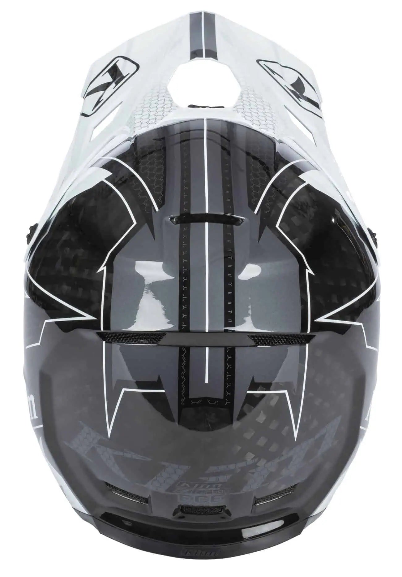 Klim F3 Carbon Snowmobile Helmet ECE - Velocity Black - White