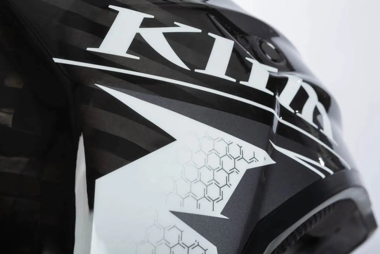 Klim F3 Carbon Snowmobile Helmet ECE - Velocity Black - White