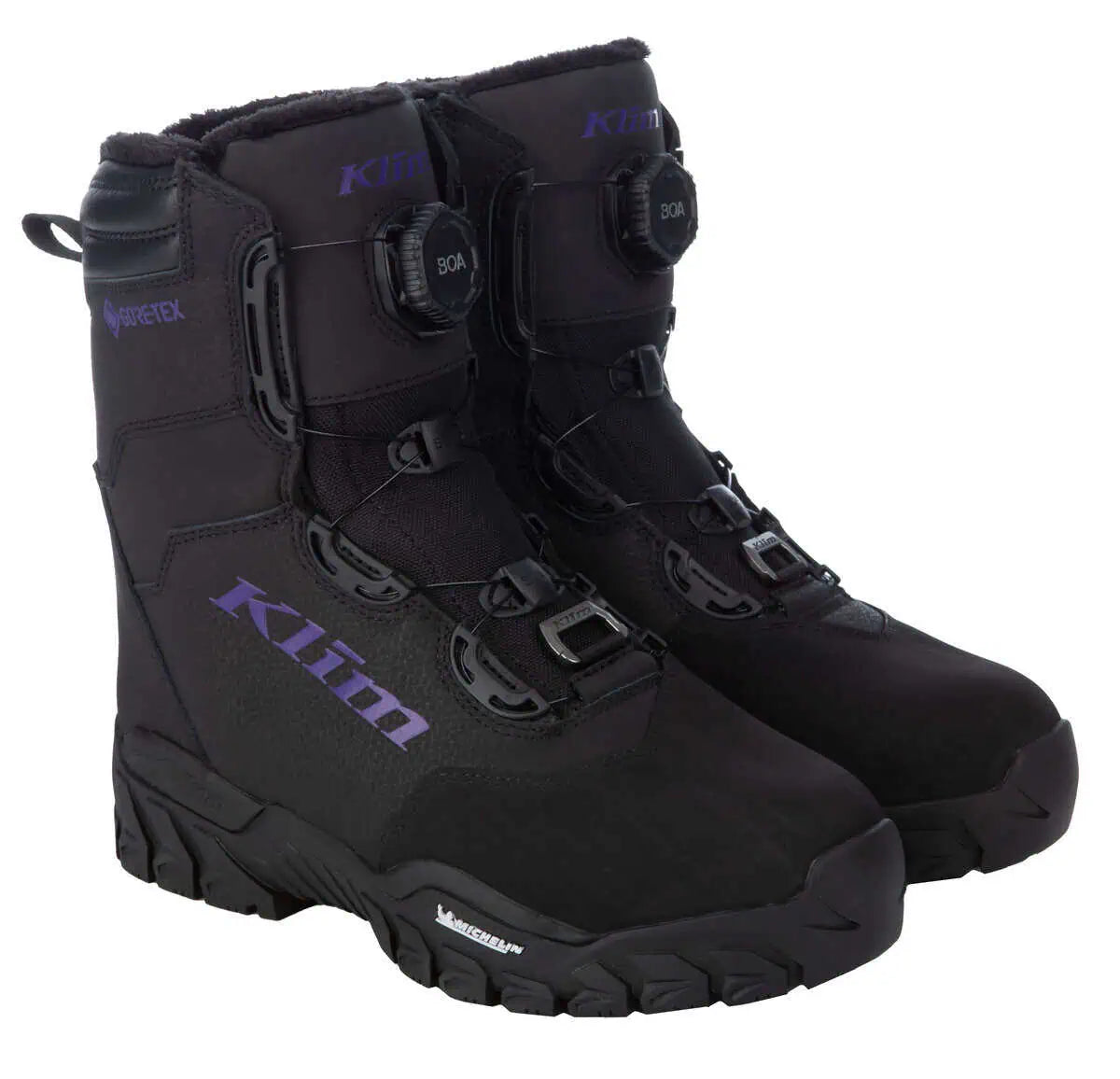 black - heliotrope Klim Fierce GTX BOA Snowmobile Boot