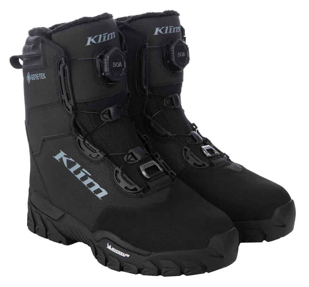 black - high rise Klim Fierce GTX BOA Snowmobile Boot