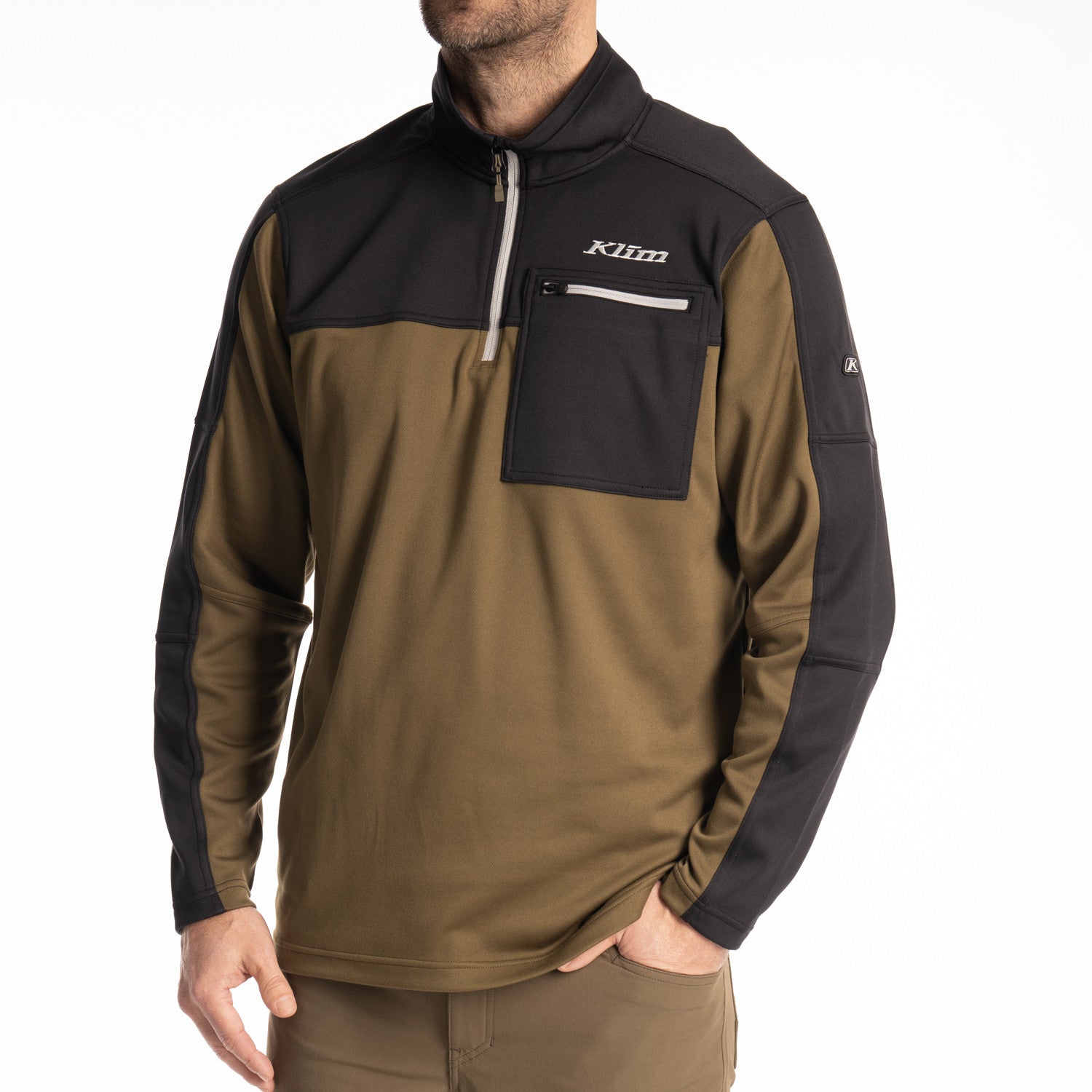 Klim Glacier 1/4 Zip in Dark Olive Black 